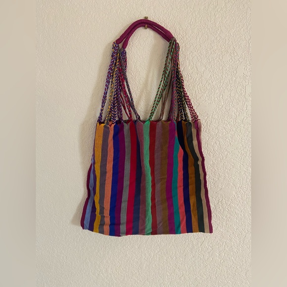 Rainbow Hammock Braided Tote - Picture 1 of 3